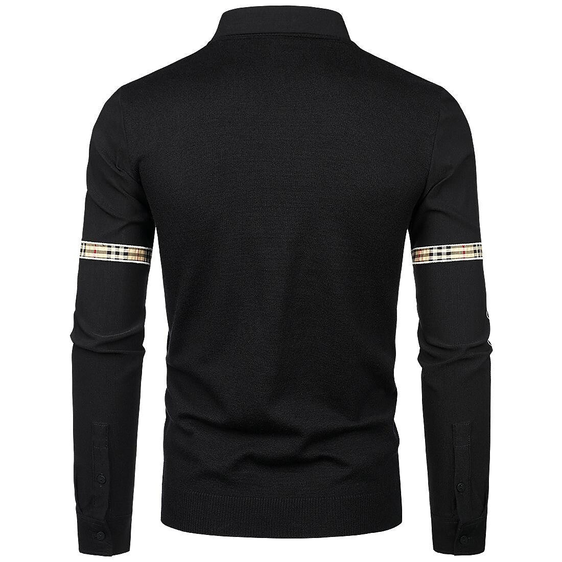 Herren Slim Patchwork Pullover in Zwei-in-Eins-Optik