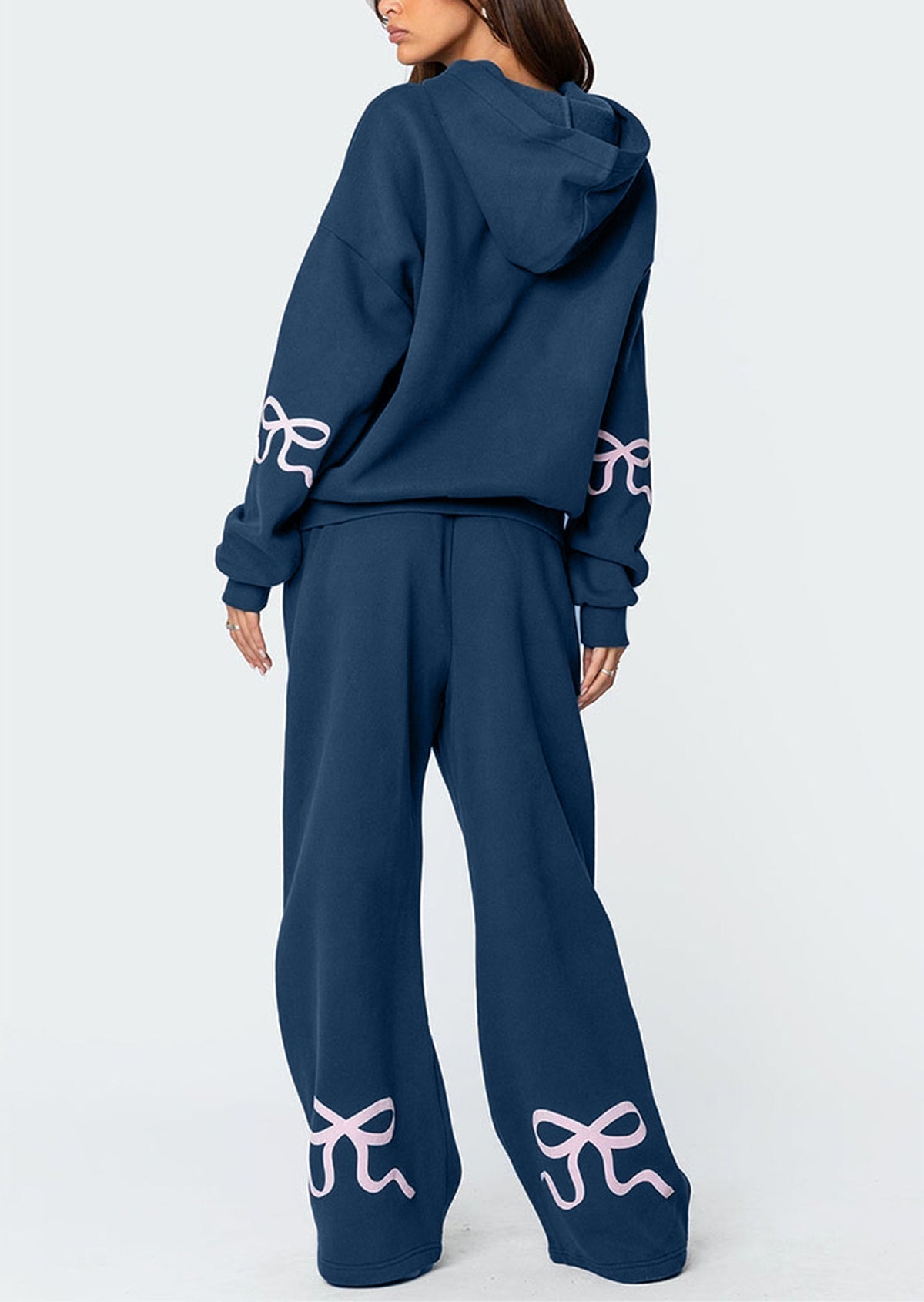 Christmas Sale 50% OFF - Women's Bow Detail Hoodie Sweat Set