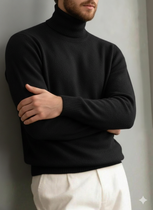 Bequemer strukturierter Rollkragenpullover aus Kaschmir für Herren