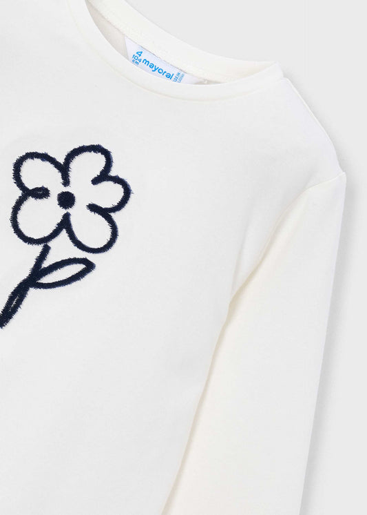 Einfaches T-Shirt mit Blumenmuster für Mädchen
