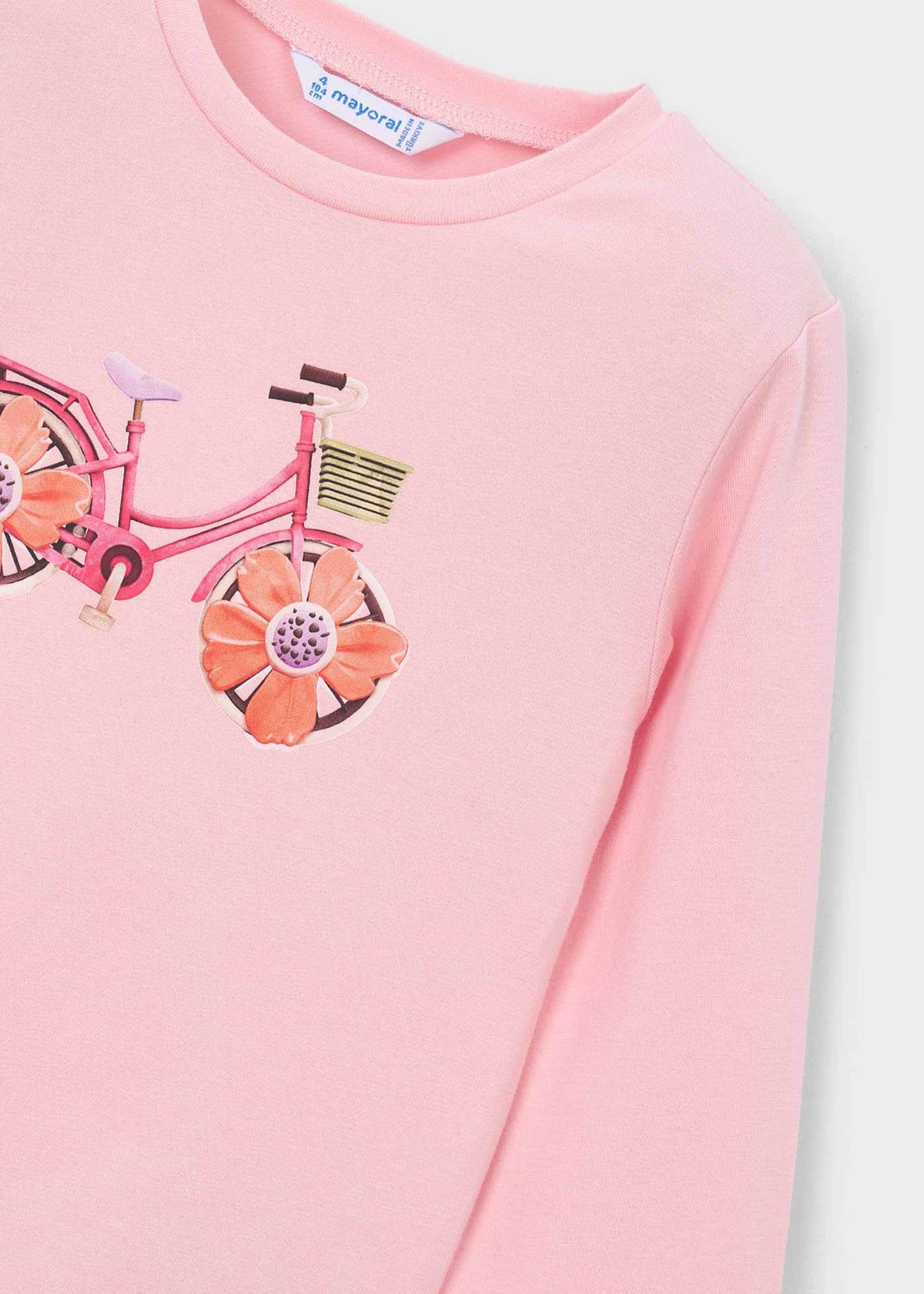 Langarm-T-Shirt für Mädchen mit Fahrrad-Motiv