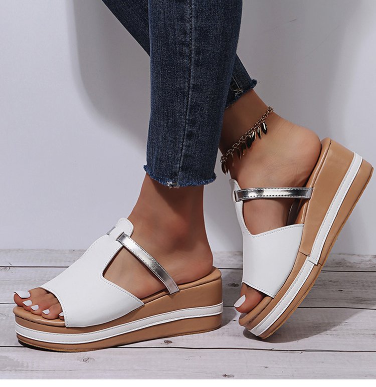 🔥Letzter Tag der Aktion 50% RABATT - Damen Leder Plateau Keil Orthopädische Sandalen