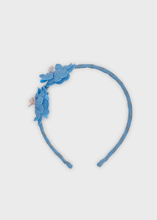 Denim flower headband