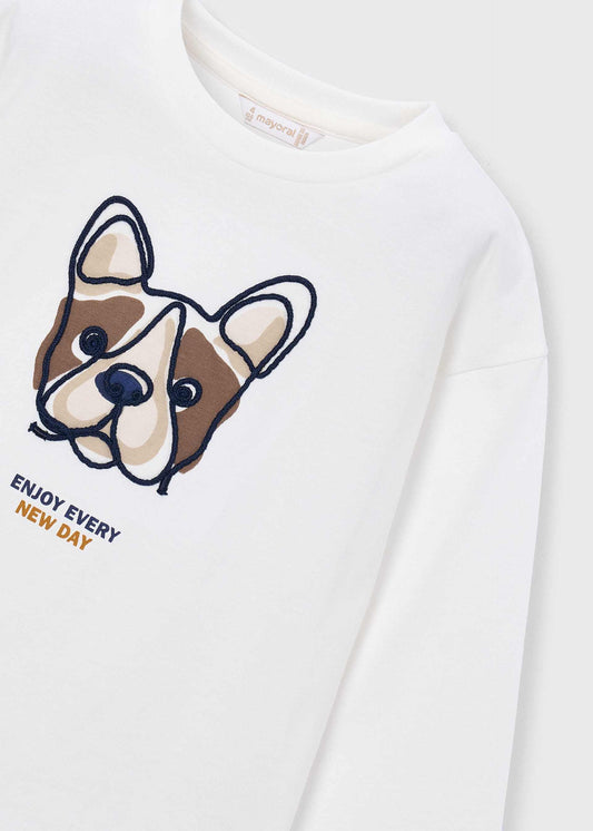 Embroidered dog T-shirt for boys