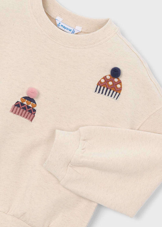 Embroidered girls' sweatshirt