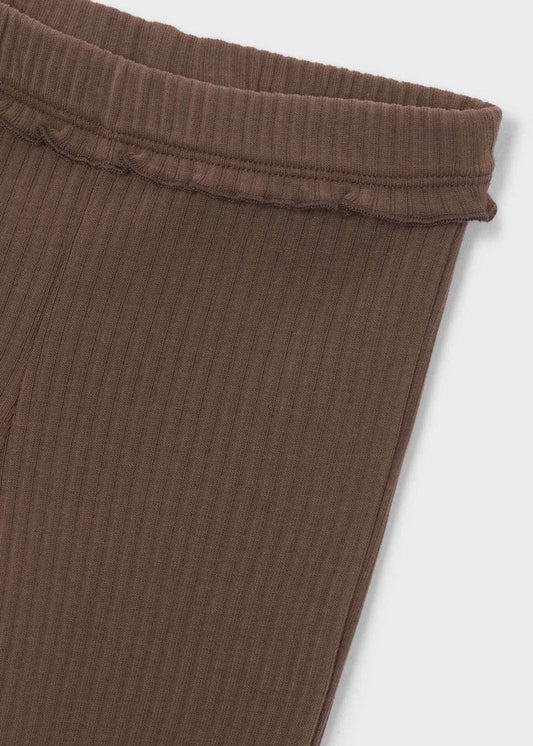 Flared ribbed leggings for girls