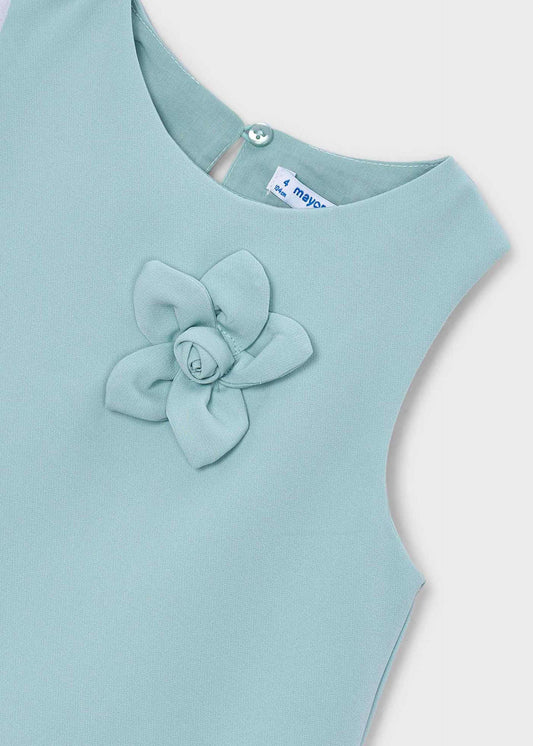 Flower applique formal dress girl