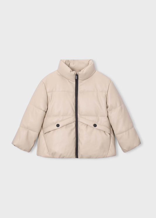 Girl faux leather jacket