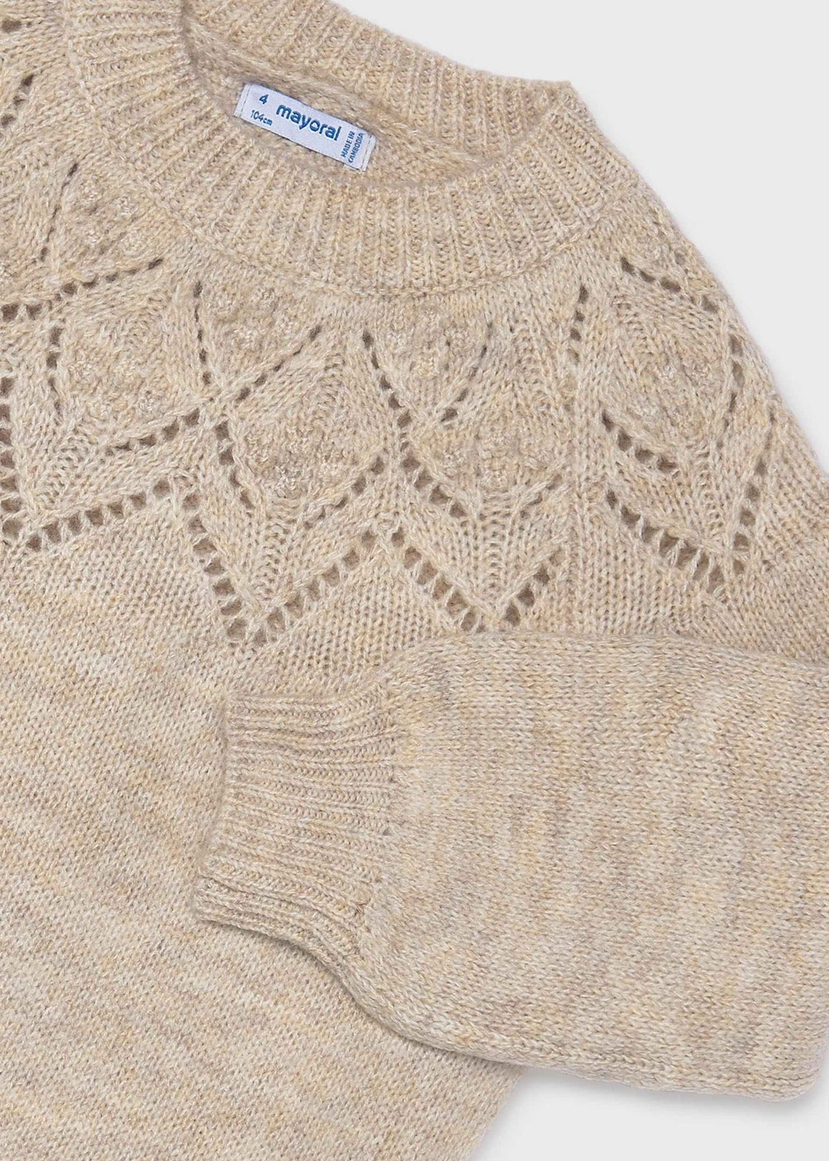 Girl openwork sweater