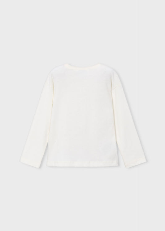 T-Shirt mit Mädchen-Siebdruck