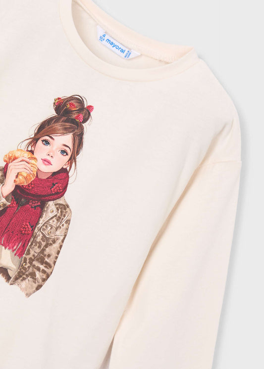 Girl t-shirt with scarf