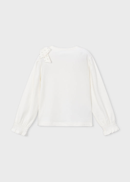 Girls' bow-tie T-shirt