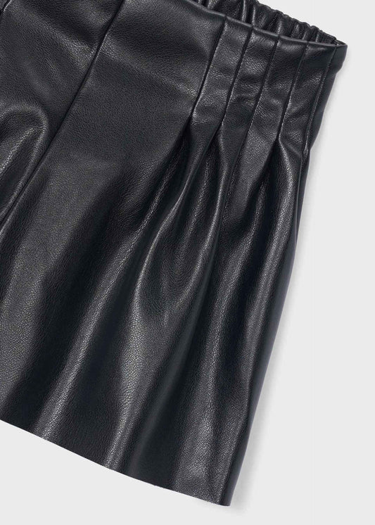Girl's faux leather Bermuda