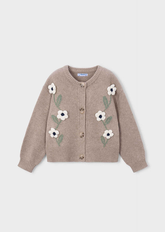 Girls' floral knitted jumper