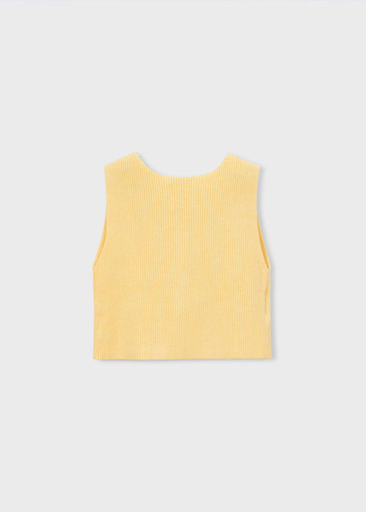 Girl's knitted waistcoat with buttons