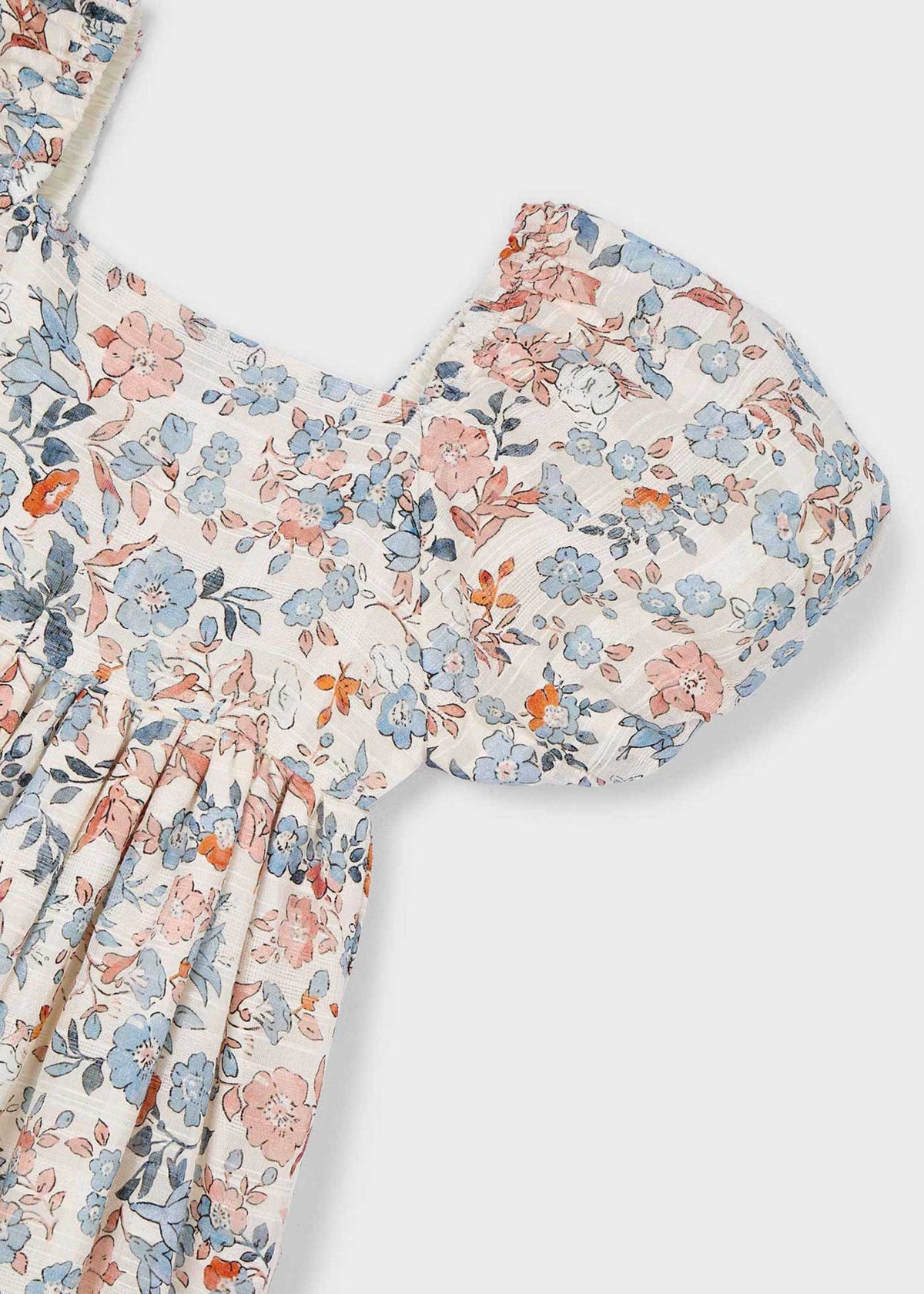 Girl's puff sleeve floral dress
