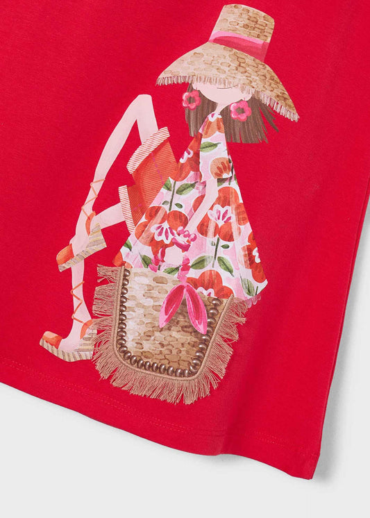 Girl's ruffled knit dress
