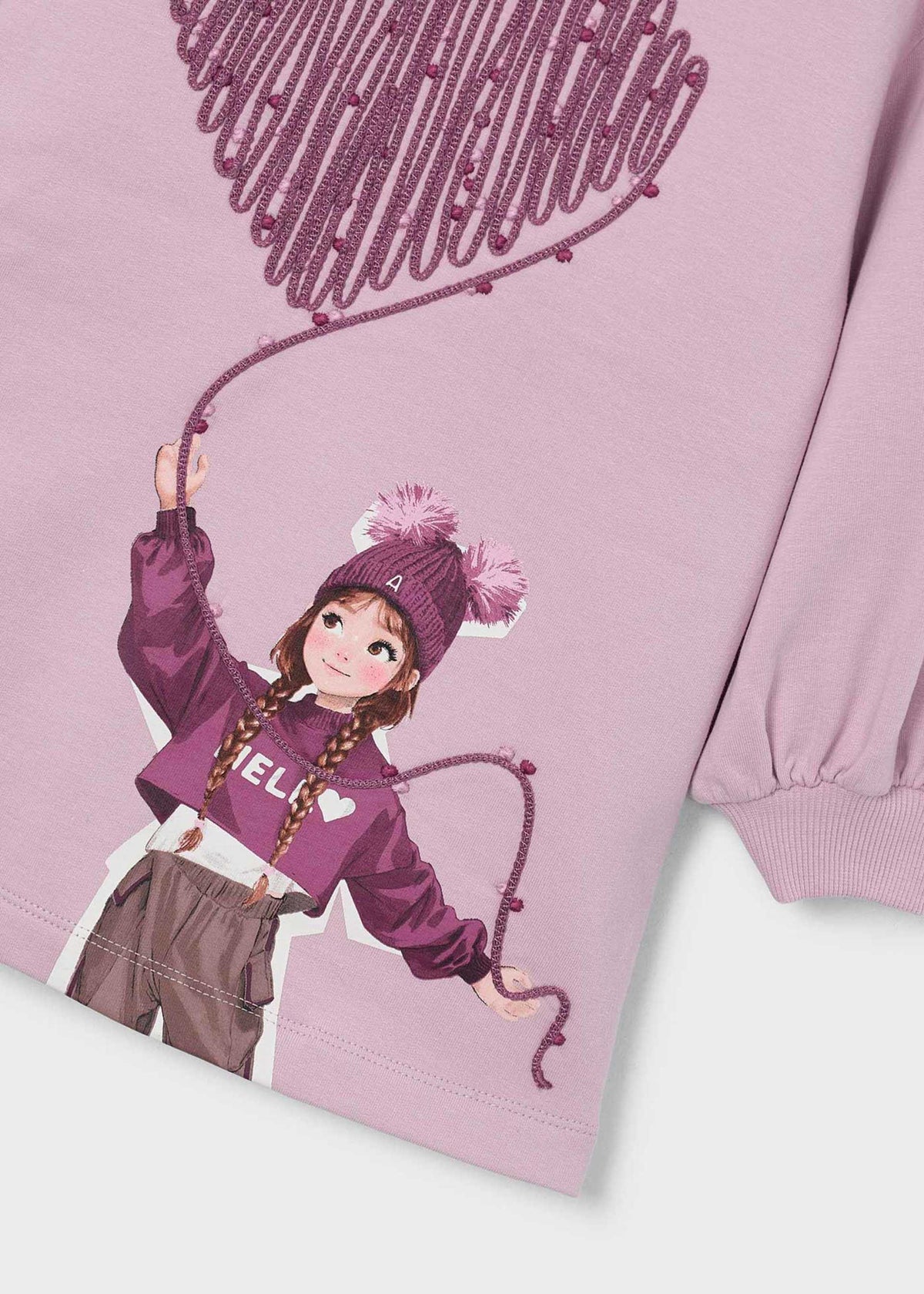 Girls' screen-printed sweatshirt dress