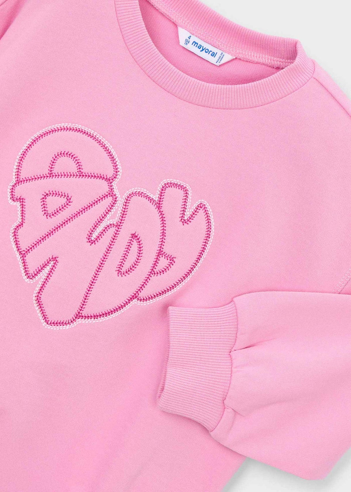 Mädchen-Sweatshirt mit gestickten Buchstaben