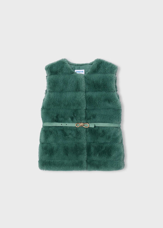 Girls' waistcoat with fur trim