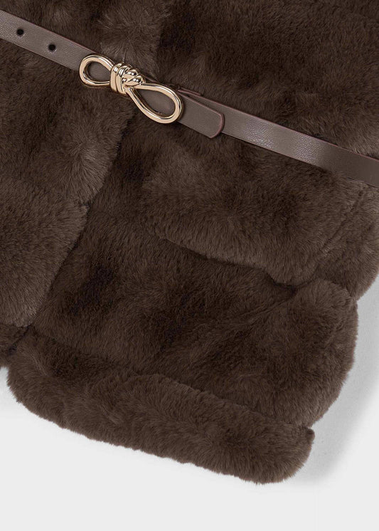 Girls' waistcoat with fur trim