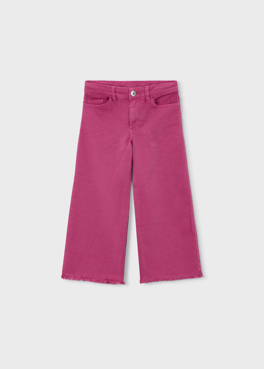 Girls wide leg twill trousers