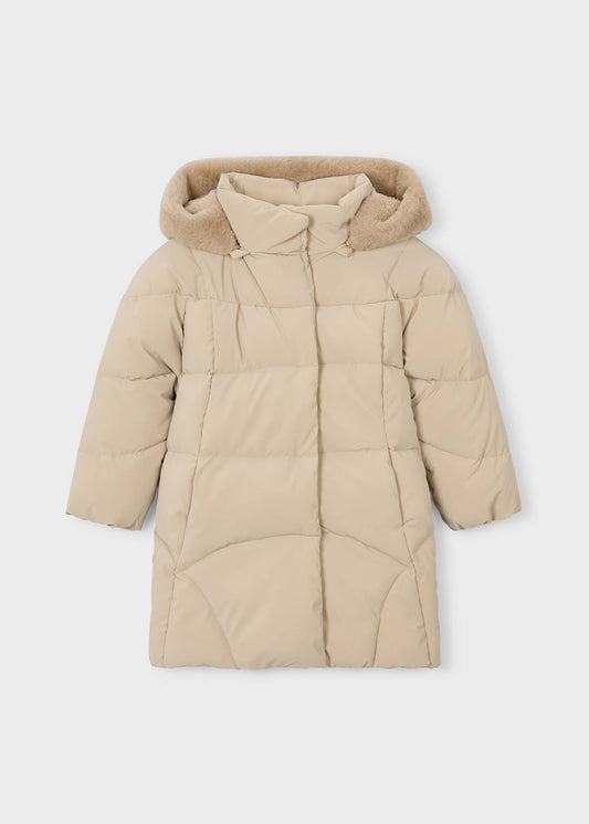 Long quilted coat for girls