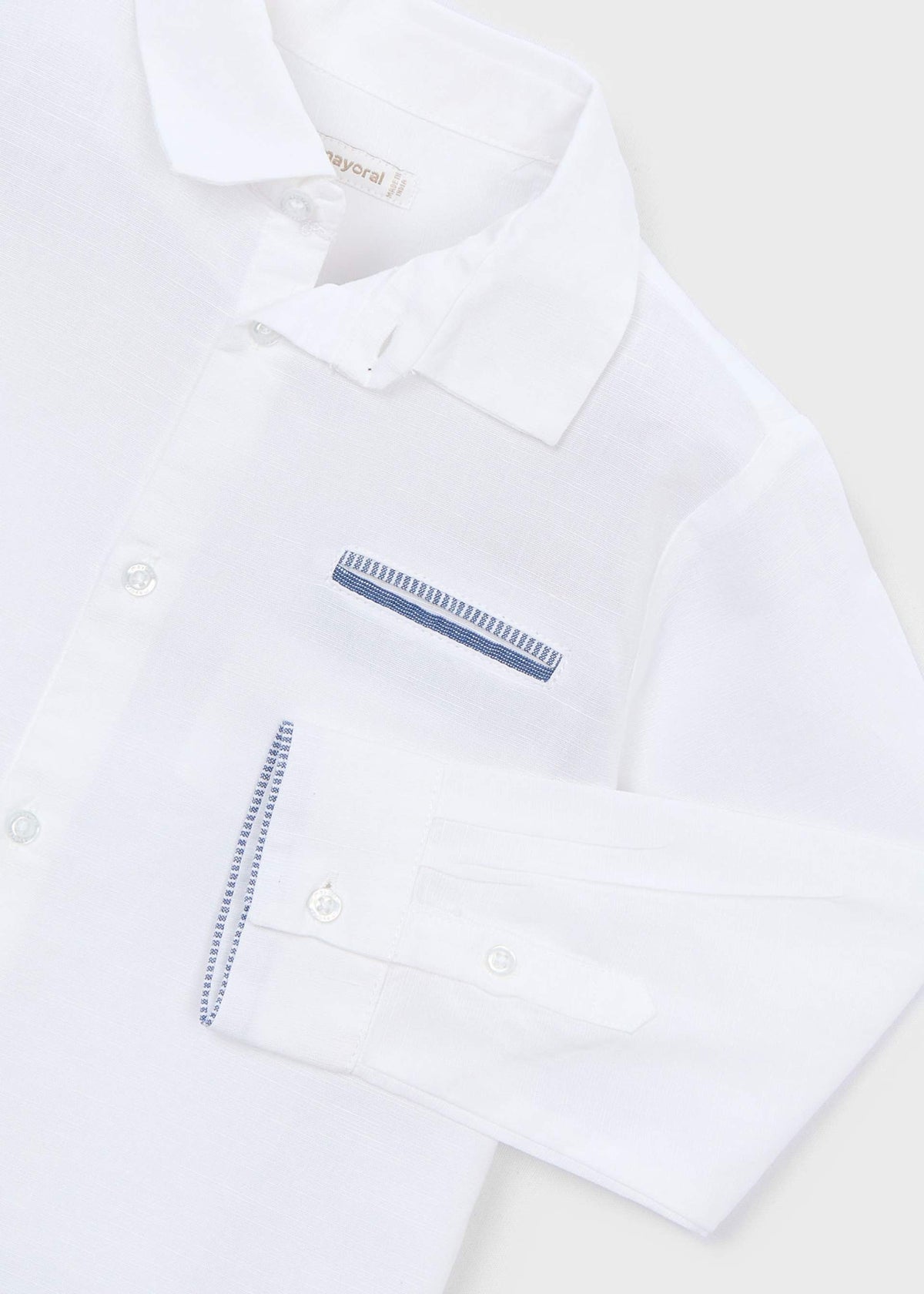 Long-sleeved linen dress shirt for boys