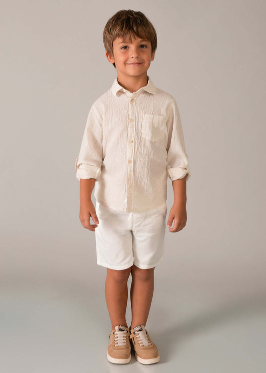 Long-sleeved linen shirt for children