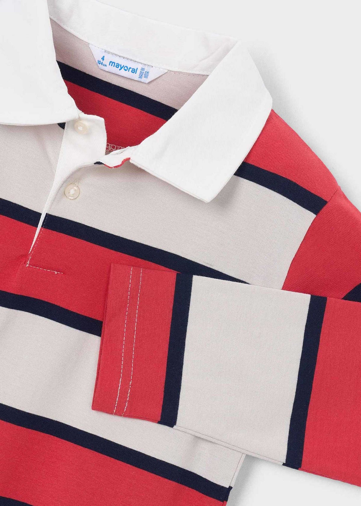 Long-sleeved striped polo shirt for boys