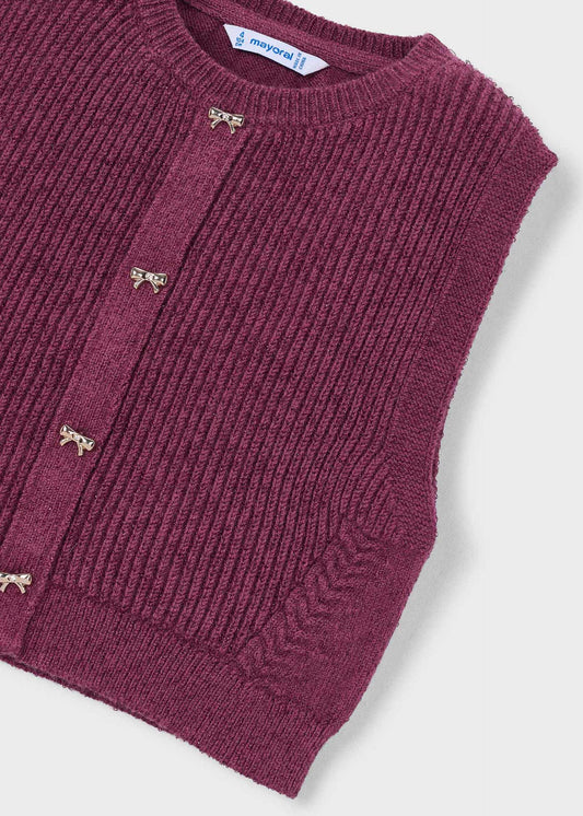 Metallic thread waistcoat for girls