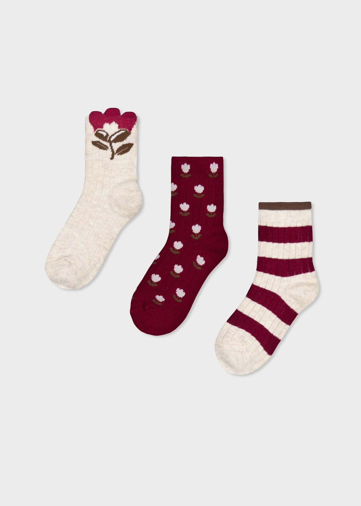 3er-Set Blumensocken für Mädchen