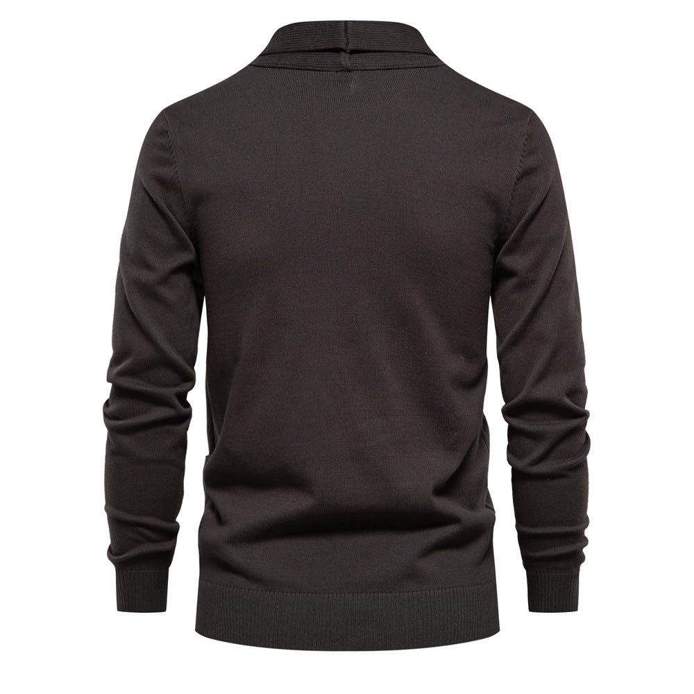 Herren Lässige Strickjacke im Vintage-Stil mit V-Ausschnitt und offener Vorderseite