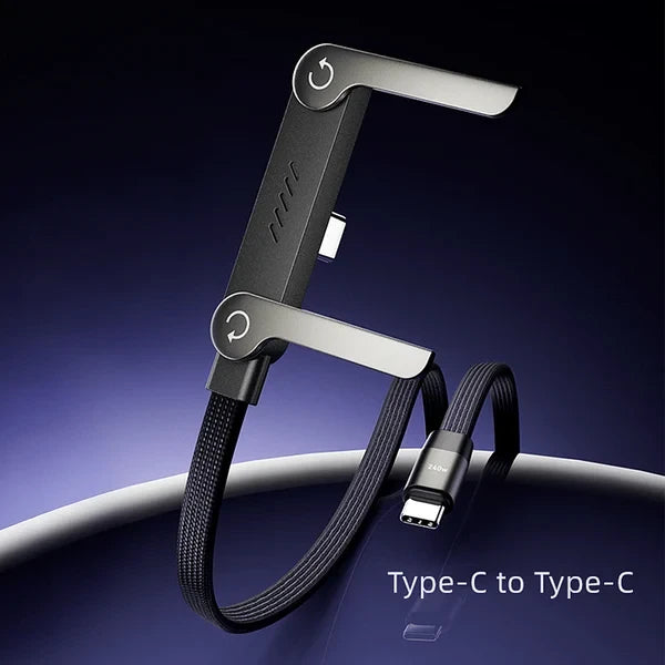 2-in-1 Detachable 240W Super Fast Charging Cable with 360° Rotating Invisible Stand
