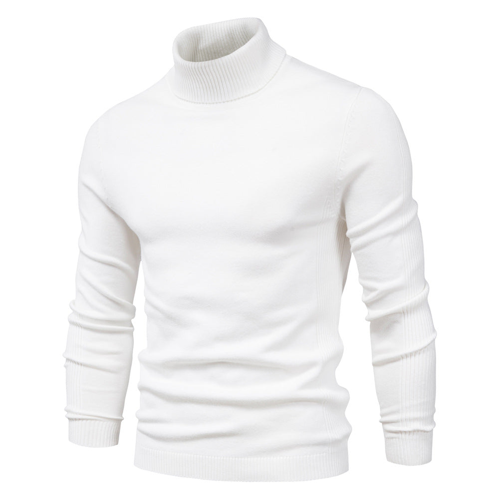 Men‘s Winter Turtleneck Thick Casual Solid Color Sweater