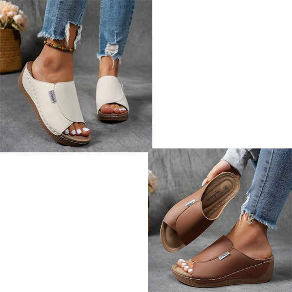 Bequeme Pantoletten mit Fußgewölbestütze – Schlichte, atmungsaktive Sandalen für Damen