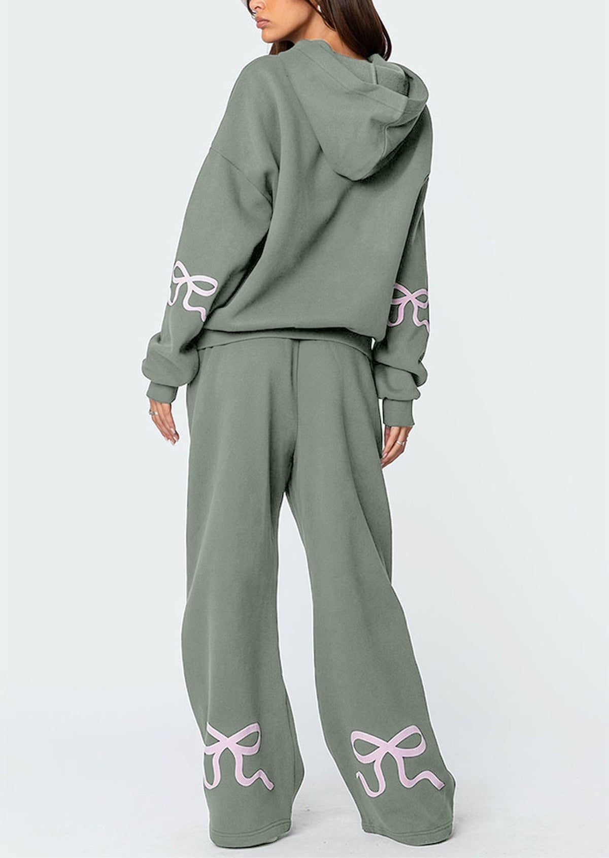 Christmas Sale 50% OFF - Women's Bow Detail Hoodie Sweat Set