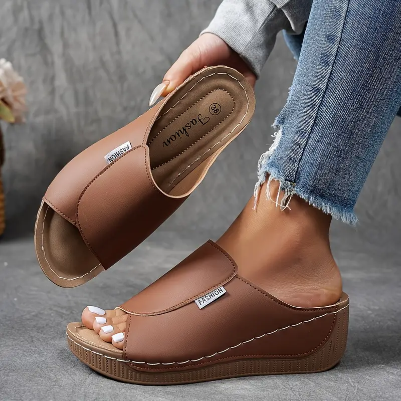 Bequeme Pantoletten mit Fußgewölbestütze – Schlichte, atmungsaktive Sandalen für Damen