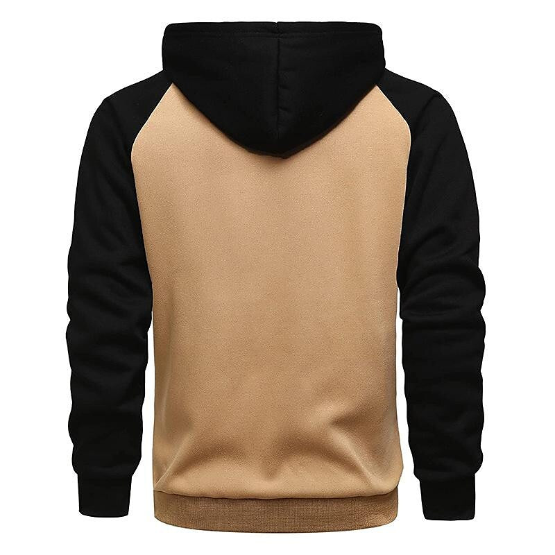 Herren Sweatjacke mit Reißverschluss, Kapuze und Kontrastfarben