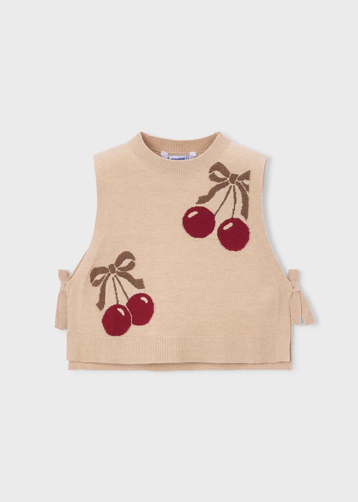 3-piece cherry-print vest set for girls