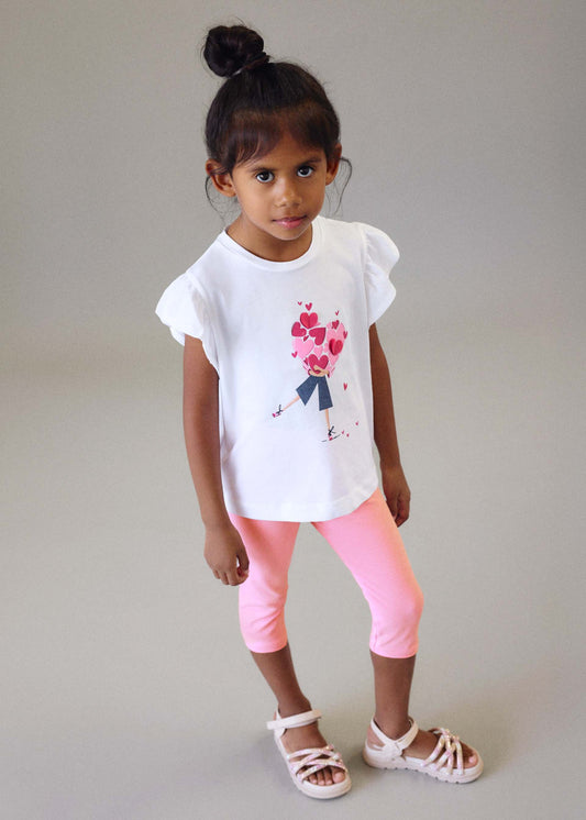 3-piece heart leggings set girl