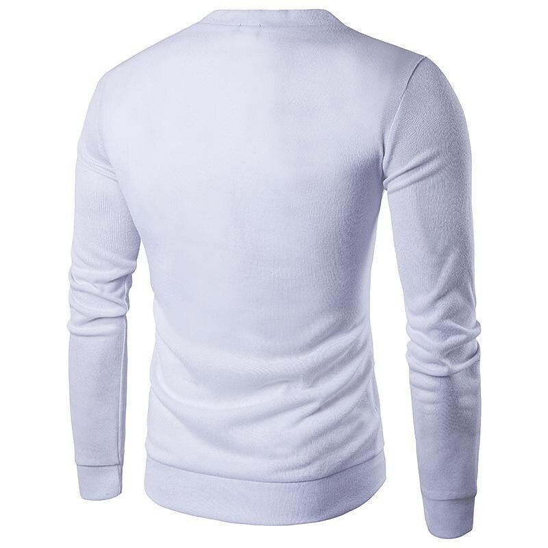 Men's Solid Color V-neck Knitted Cardigan