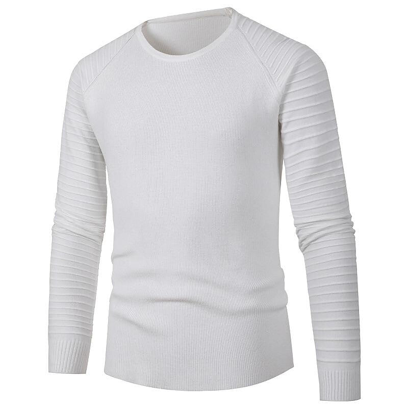 Herren Mode Lässiger Rundhals-Pullover mit Raglanärmeln