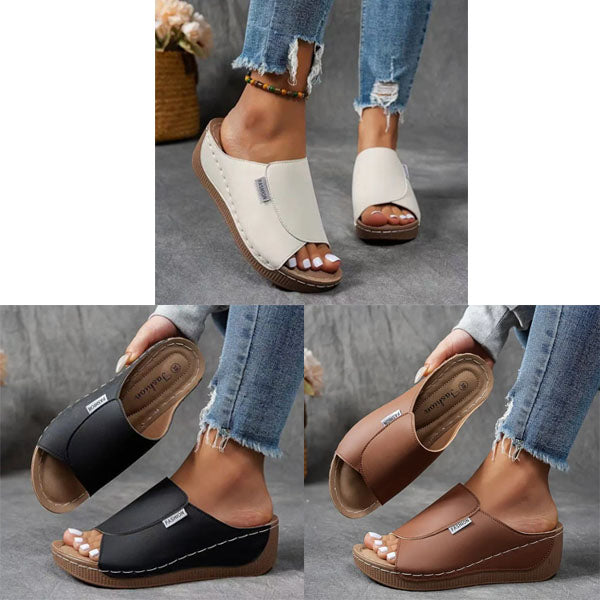 Bequeme Pantoletten mit Fußgewölbestütze – Schlichte, atmungsaktive Sandalen für Damen