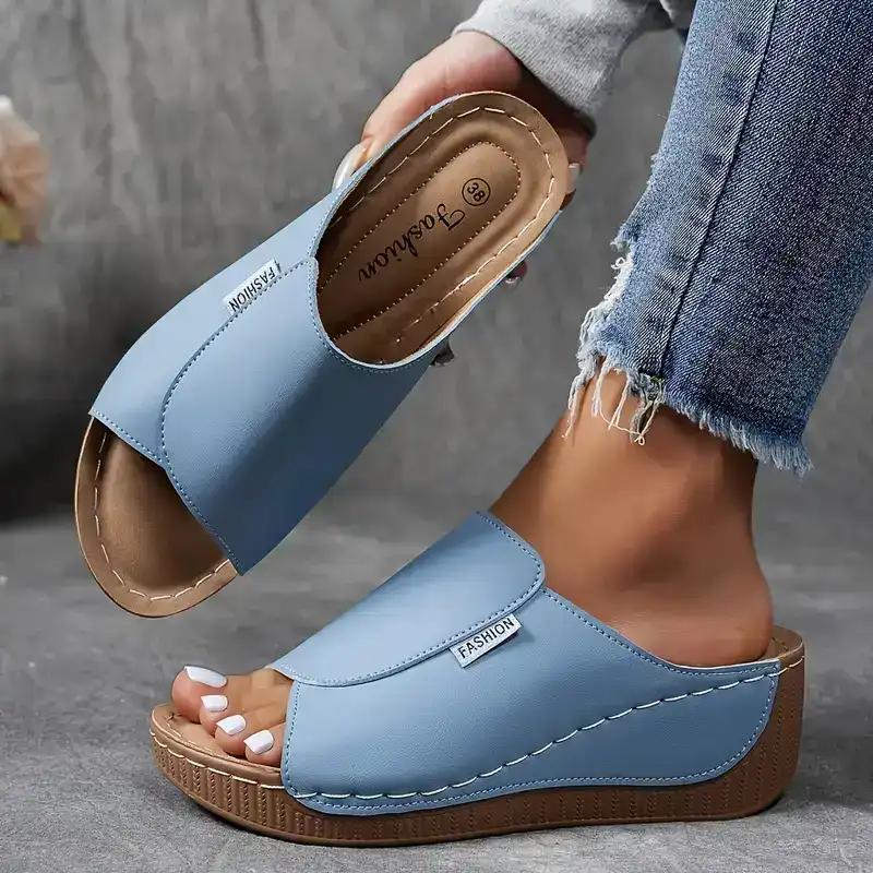 Bequeme Pantoletten mit Fußgewölbestütze – Schlichte, atmungsaktive Sandalen für Damen
