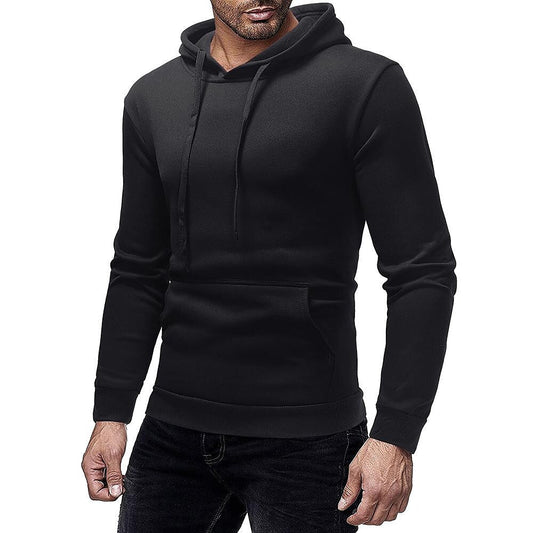 Herren Basic einfarbiger Kapuzenpullover