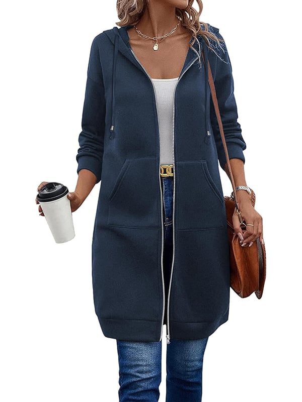 🔥Best-1 Sale Langlieger🔥Damen Herbst/Winter 2025 Lässige Fleece-Kapuzenpullover mit Reißverschluss