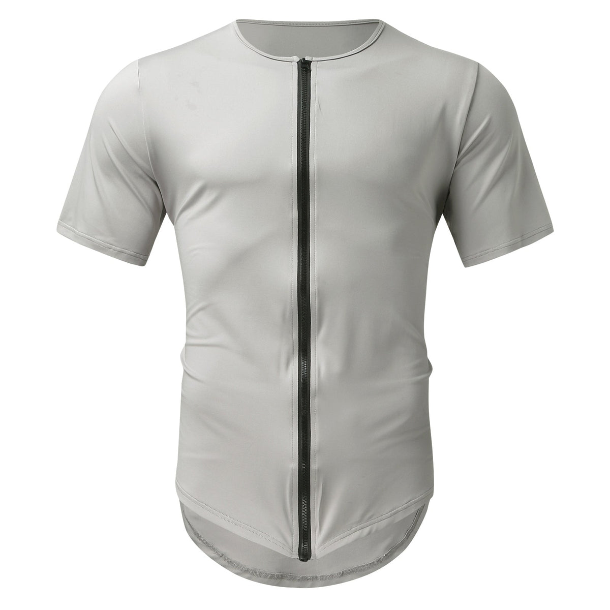Patrick Zip Cardigan Round Neck Short Sleeve T-Shirt