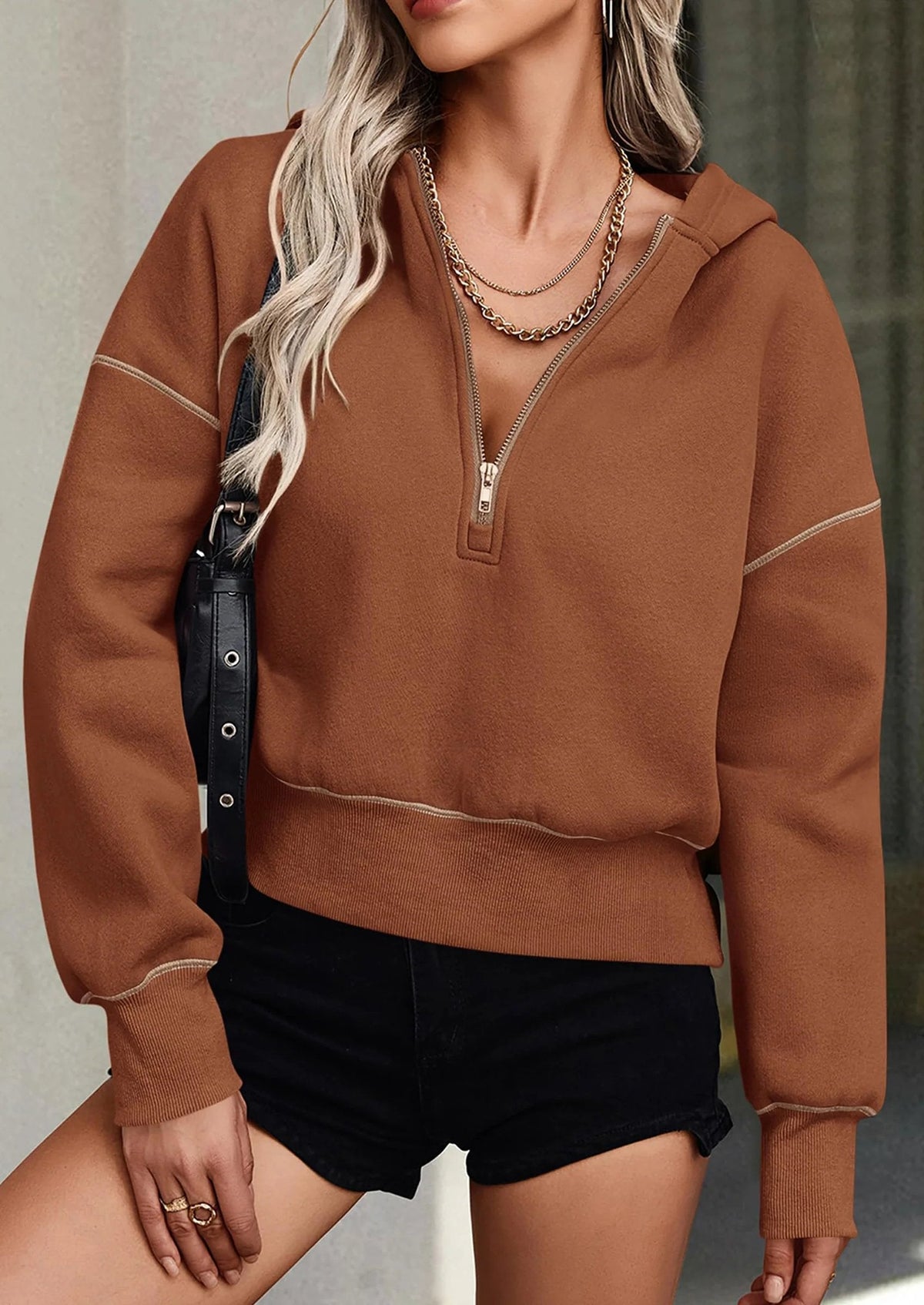 ⏰LETZTER TAG – 59% SPAREN💥Damen Herbst/Winter Half-Zip Hoodie Pullover