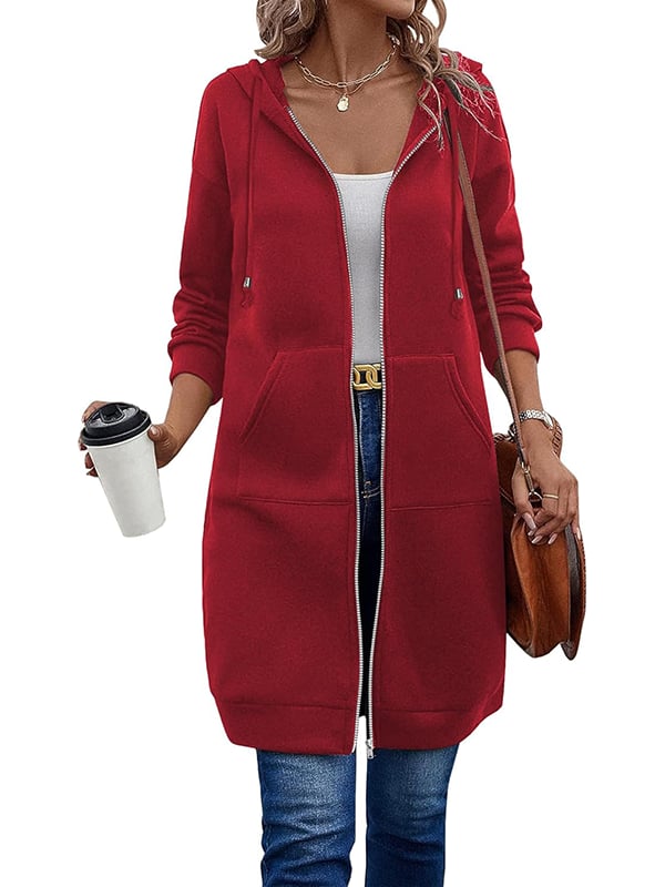 🔥Best-1 Sale Langlieger🔥Damen Herbst/Winter 2025 Lässige Fleece-Kapuzenpullover mit Reißverschluss